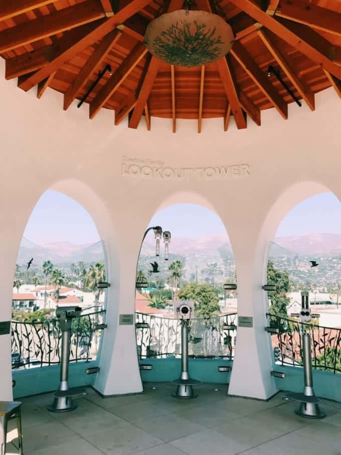 The rooftop lookout tower at the MOXI Museum in Santa Barbara California
