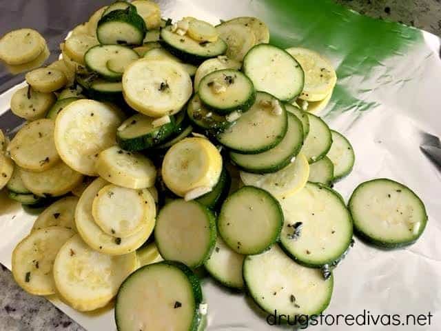 Large serving of grilled zucchini