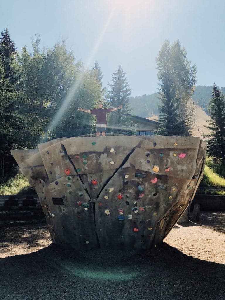 You'll find this wall and others at Teton Boulder Park in Jackson, Wyoming