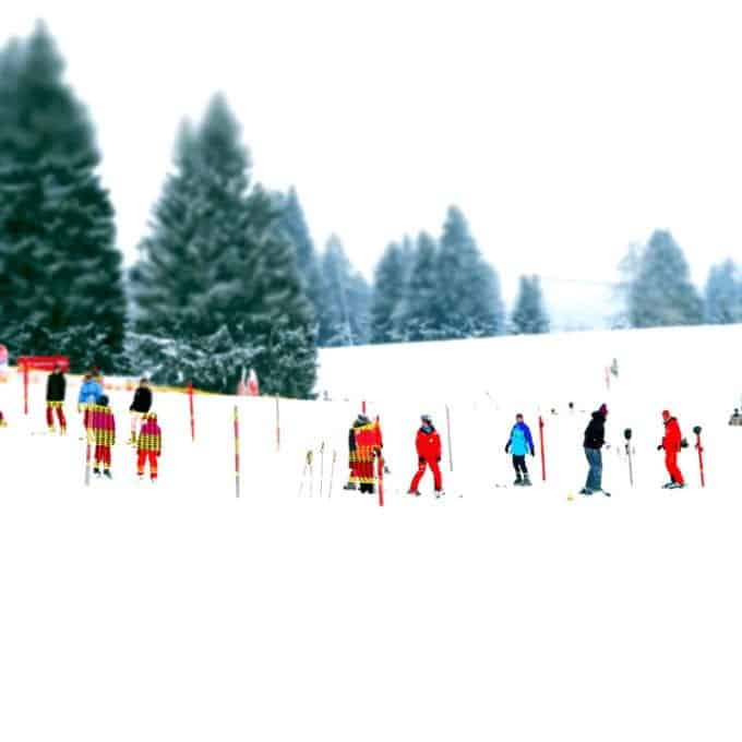 Group of people learning to ski in Colorado