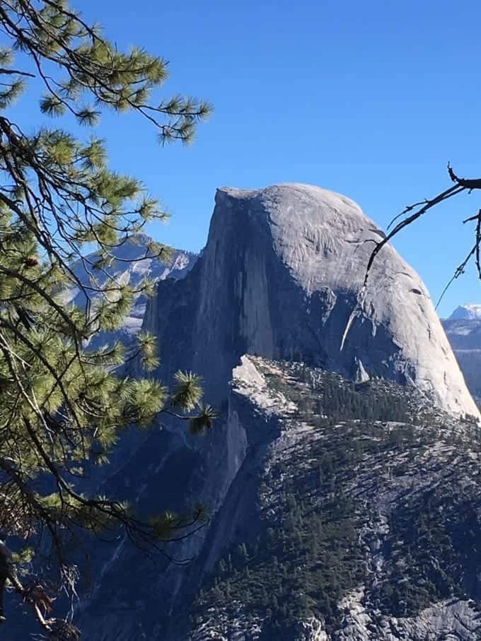 A peek at Half Dome during our last visit to Yosemite in the Fall. A spectacular time to visit Yosemite National Park!