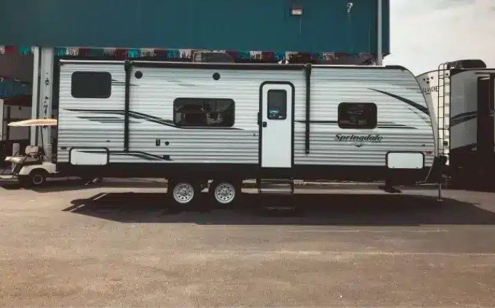 Exterior view of 2020 Keystone Springdale travel trailer
