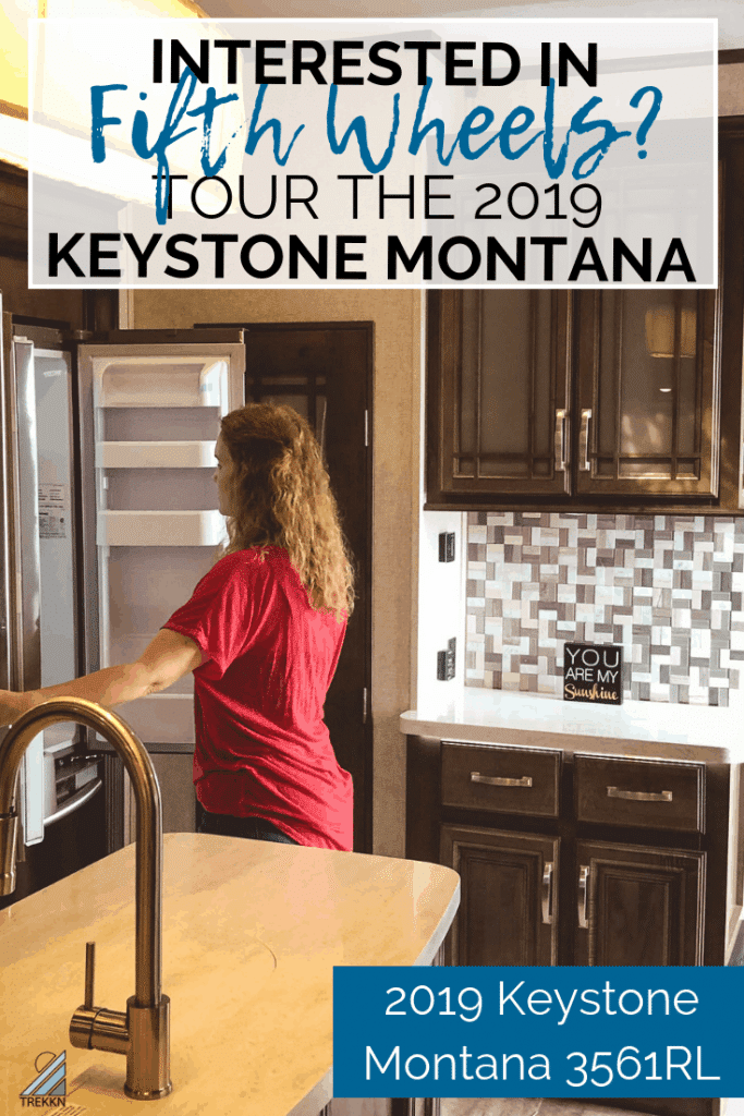 2019 Keystone Montana 3561RL with text 'Fifth Wheel tour'