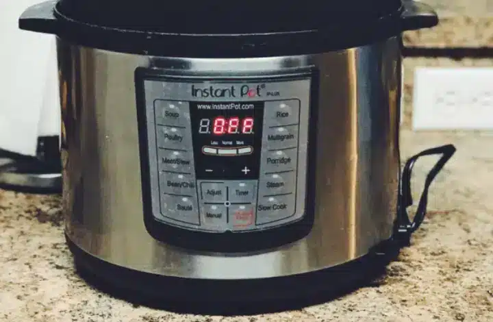 Instant Pot on countertop inside RV kitchen