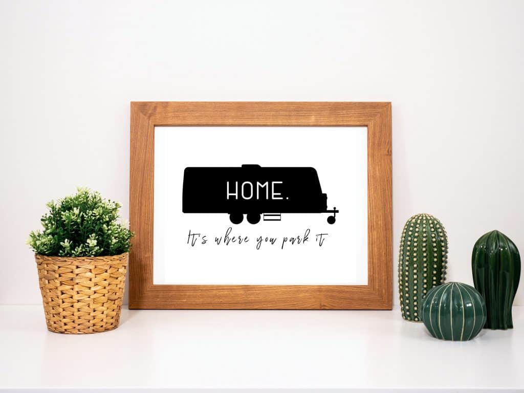 Travel Trailer Home is where you park it printable wall decor