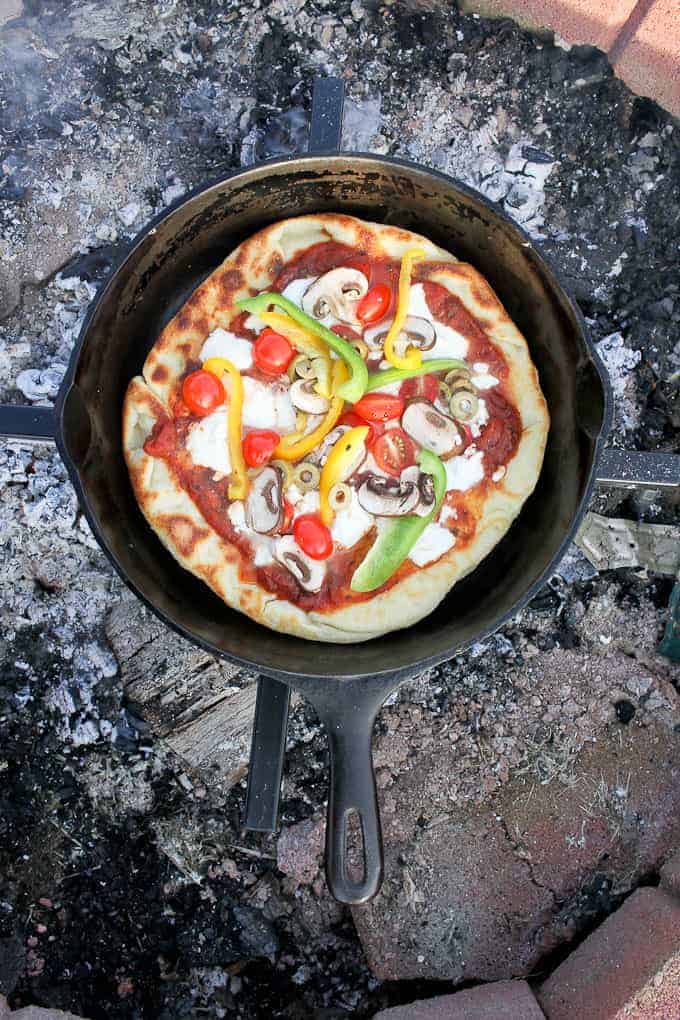 Cast iron Skillet Campfire Pizza recipe