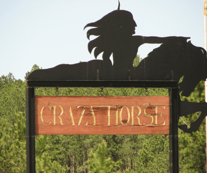 crazy horse monument sign in south dakota