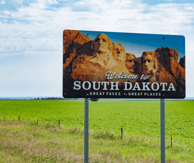 Sign Welcoming Visitor's to South Dakota