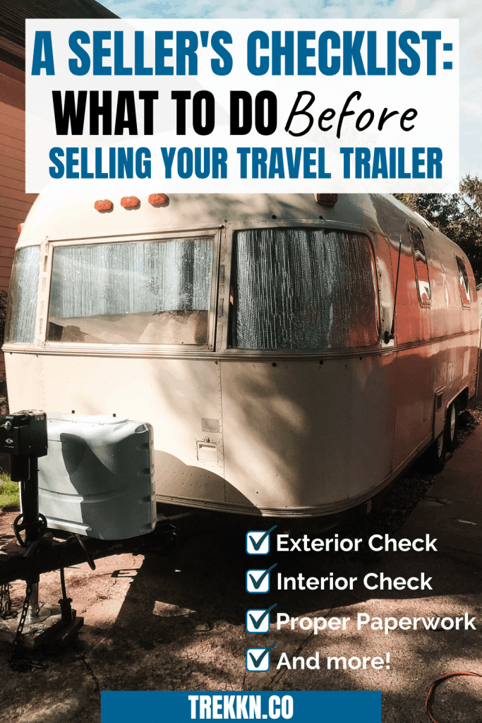 Travel Trailer Seller's Checklist
