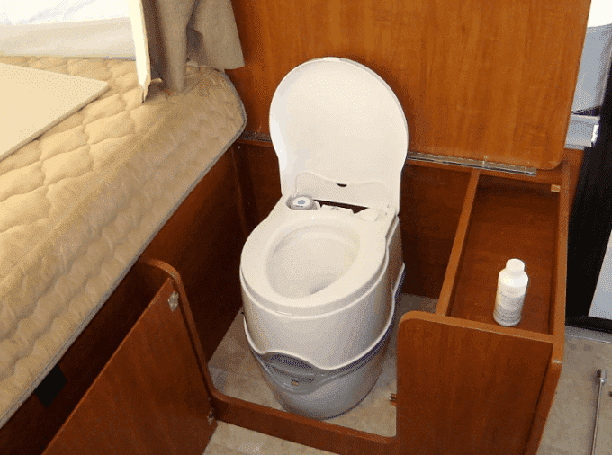 Pop-up camper rentals with a toilet