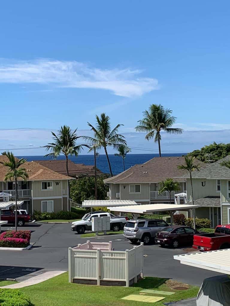 Ocean view from lanai in Kona, Hawaii