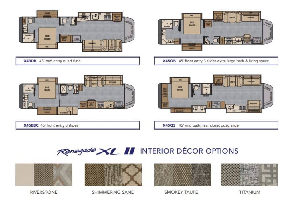 Renegade RV floor plans