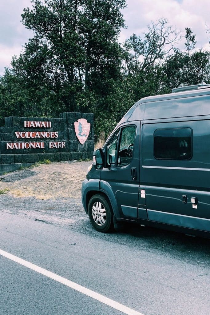 visiting Hawaii Volcanoes National Park in a campervan