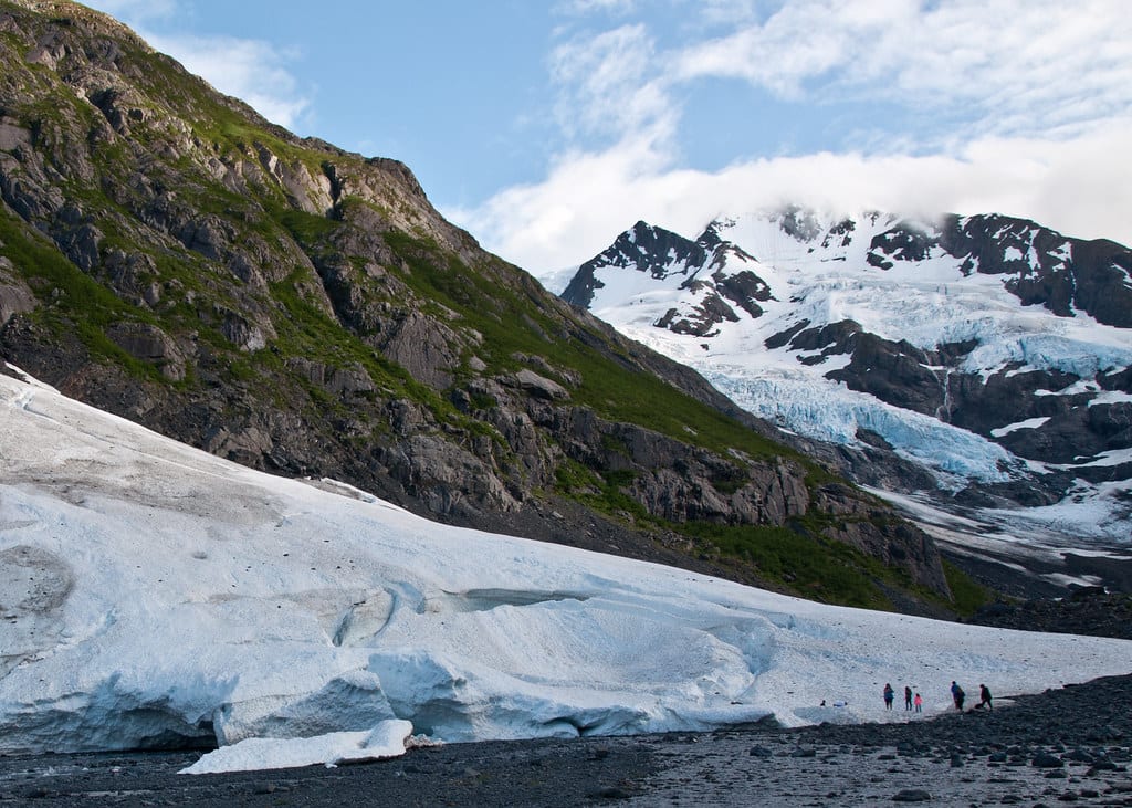 a view of the byron glacier in Alaska