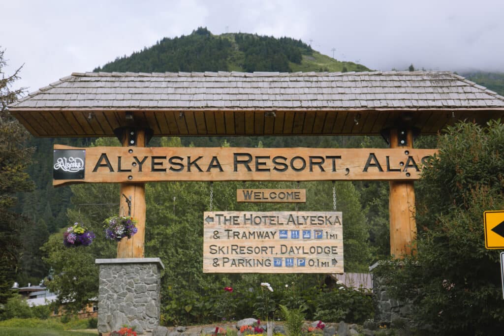 Alyeska Resort Sign in Alaska