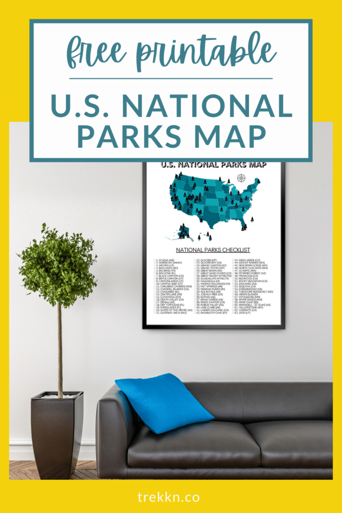 free U.S. National Parks Map Printable