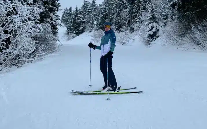 Woman skiing at Alyeska Resort in Alaska