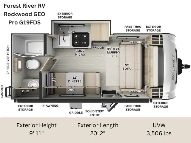 Rockwood GEO travel trailer floor plan