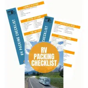 Checklist for what to pack when preparing for RV trip.
