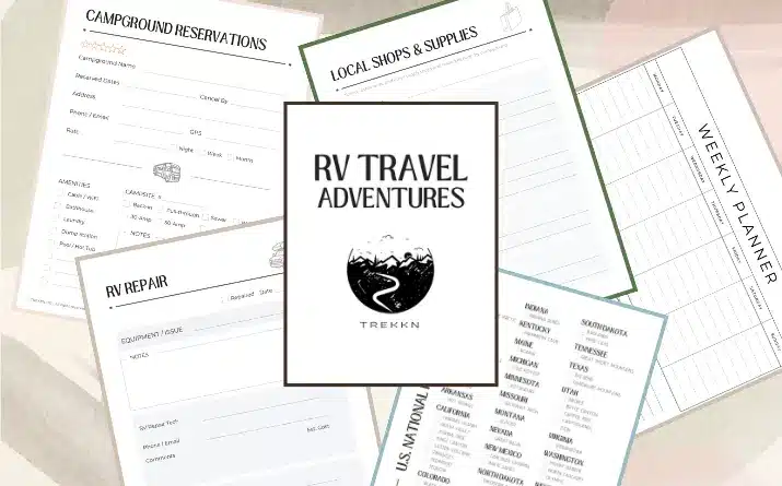 Sample pages from custom RV travel planner